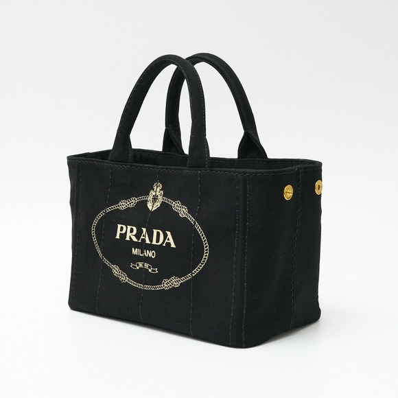 Prada Bag Shoulder Leather Saffiano Canapa Canvas Handbag Black - Picture 1 of 14
